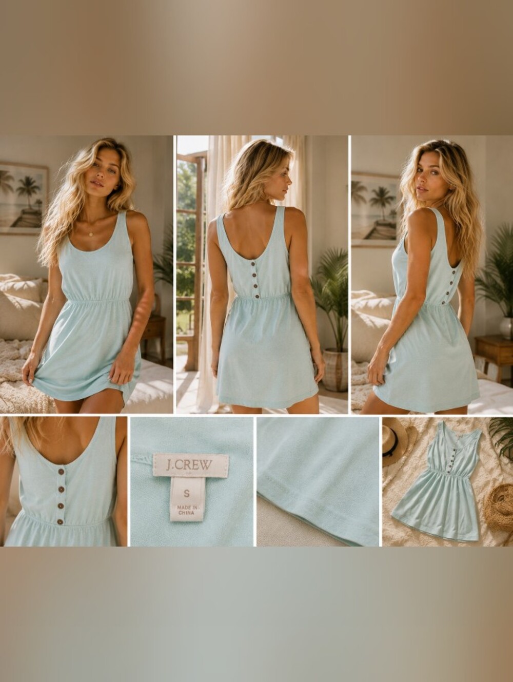 J.Crew Women’s Light Blue Tank Dress - Small